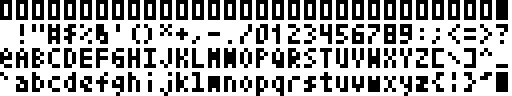 All glyphs of the TomThumb font